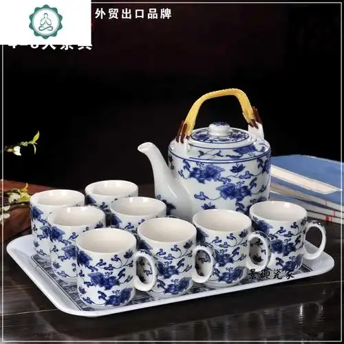 景德镇茶具套装青花瓷中式带茶盘家用整套大号陶瓷茶壶茶杯封后南光