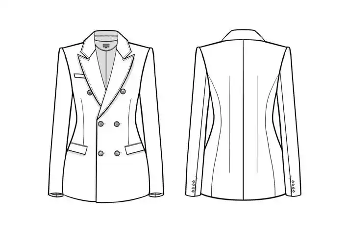 服装设计款式图  #服装款式图  #西服  #手绘服装效果图  #时尚