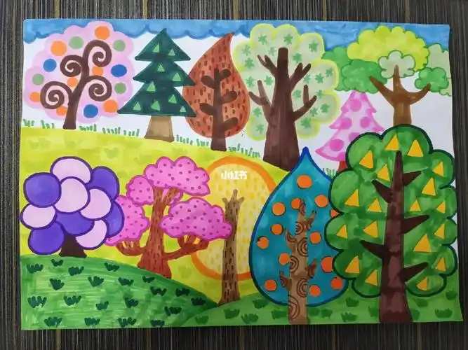 简笔画  #树木简笔画  #卡通森林 #卡通树木 #儿童画  #儿童画树画法