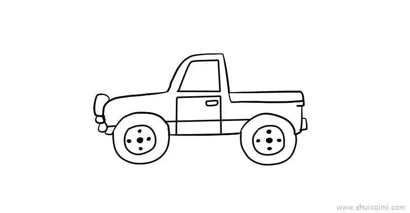 皮卡车儿童画怎么画 皮卡车简笔画简单又好看