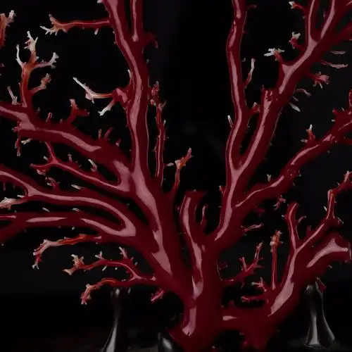 【红珊瑚树枝摆件|阿卡红珊瑚树枝摆件|牛血红红珊瑚树枝摆件】-玉雕
