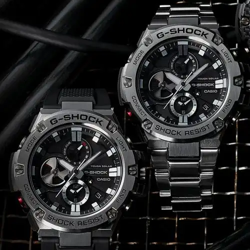 蓝牙太阳能金属手表男礼物卡西欧gstb100限定钢铁之心王一博同款