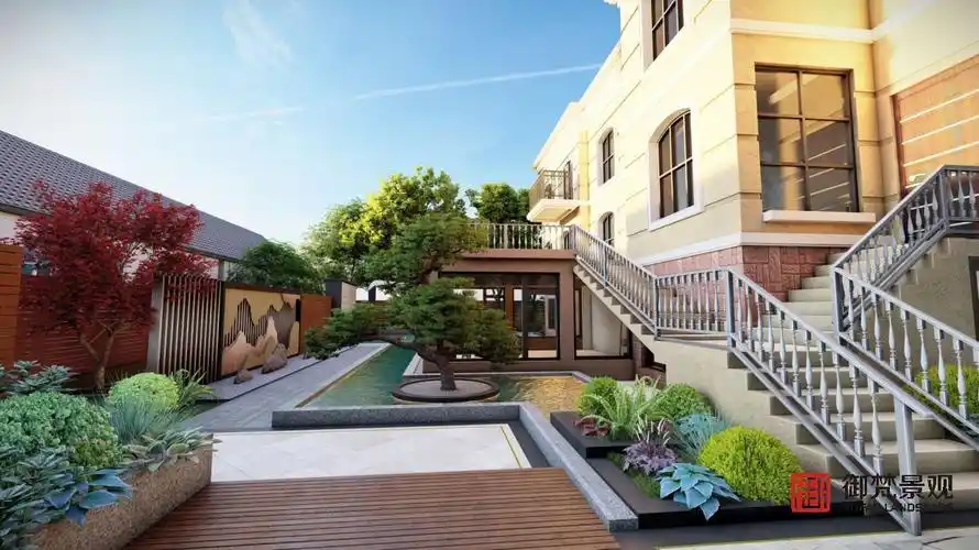 独栋现代中式别墅庭院设计,御梵景观,每一个角度都是风景,乐享度假