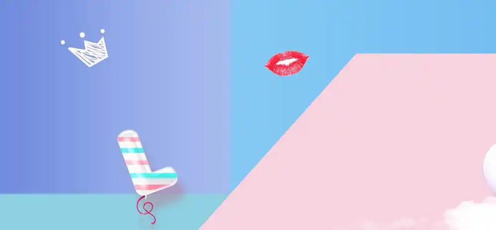 蓝色粉红色简约春夏女装海报背景