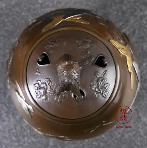 烟波日本高冈铜器村田宏作蜡型铸铜香炉香薰香薰炉