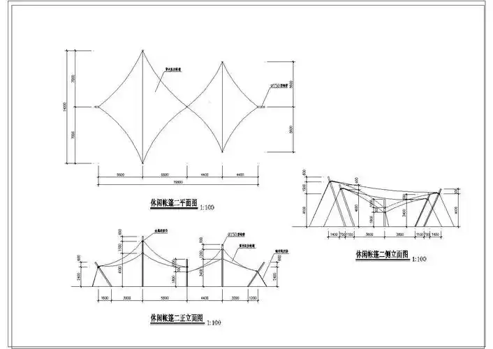 张拉膜cad施工详图