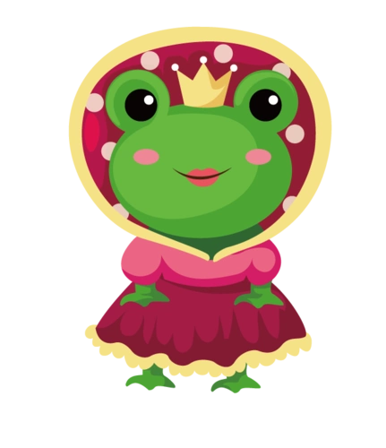 手绘青蛙公主插画