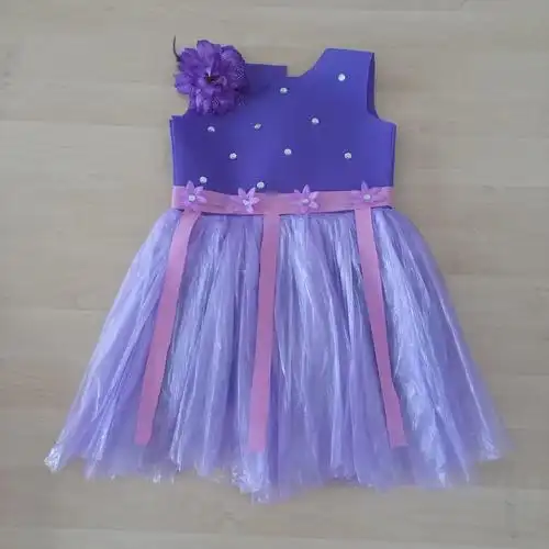 儿童环保服装时装秀女童手工diy制作塑料袋表演儿童演出服