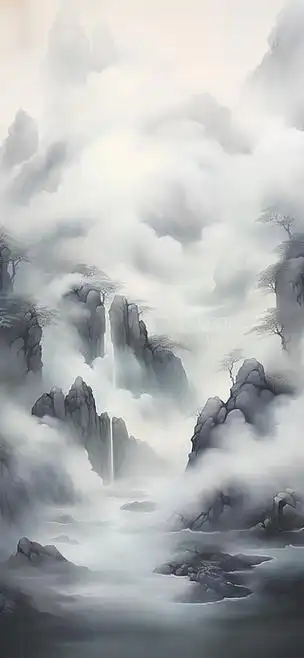 黑白水墨画ai图片免费下载-ai素材大全-千图网