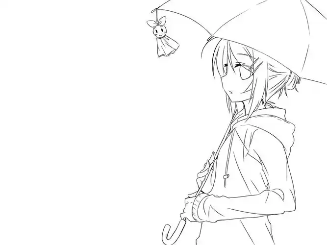 人物线稿黑白动漫素材手绘插画绘画