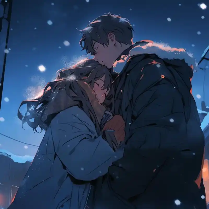 情侣头像‖再见面时我们拥抱吧在冬天在下雪