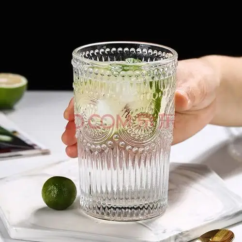 青苹果玻璃杯茶杯水杯牛奶杯耐热玻璃水杯家用杯2只装350ml