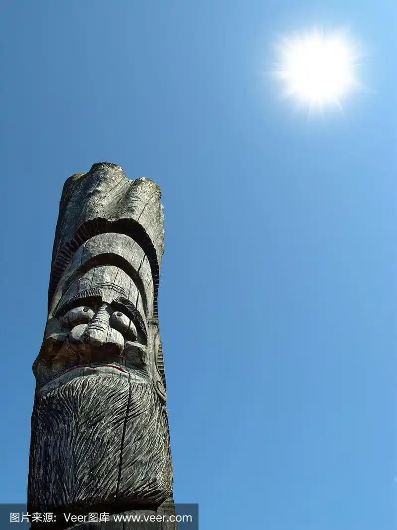 木制,偶像,雕像,萨满,图腾柱