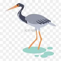 卡通矢量中国风鹤白鹭苍鹭鸟
