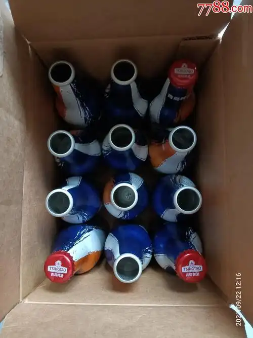 鸿运当头·青岛啤酒,空铝瓶一箱,355ml,12瓶,定制版,石家庄永昌足球