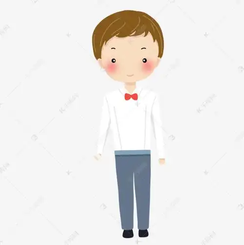 红色领结帅气男士新郎卡通婚礼人
