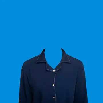 证件照蓝色衬衫模板女生图片