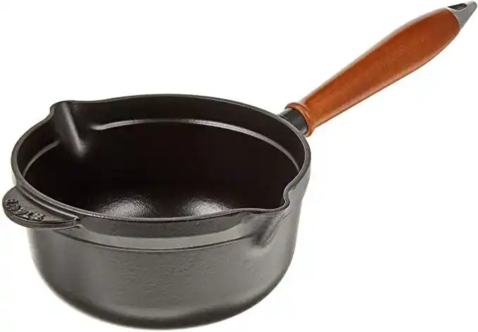 staub 珐宝 老式木柄平底锅 40508-338 铸铁锅 搪瓷锅 单柄锅 ih对应