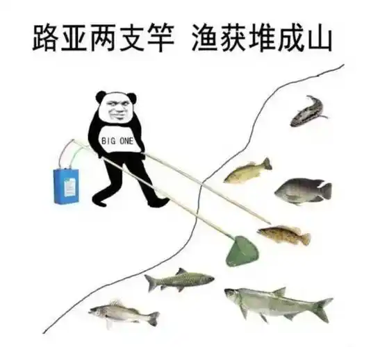 路亚两支竿,渔获堆成山表情包-日常表情包