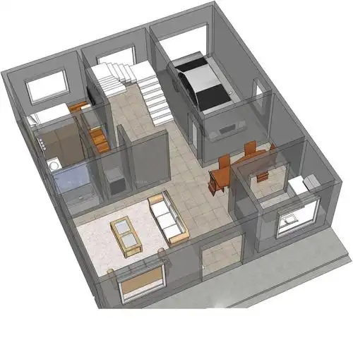 北方农村房屋三维立体设计图