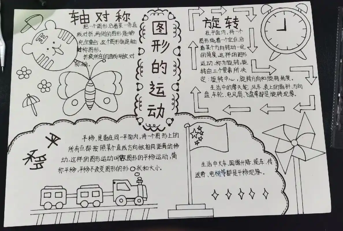 旋转平移轴对称手抄报