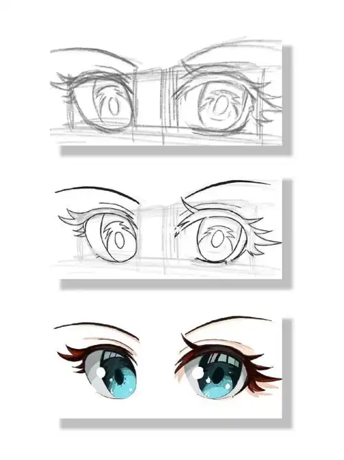 动漫眼睛临摹微调