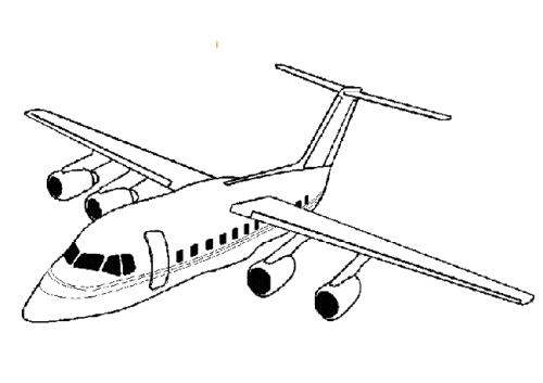 飞机素描画民航客机