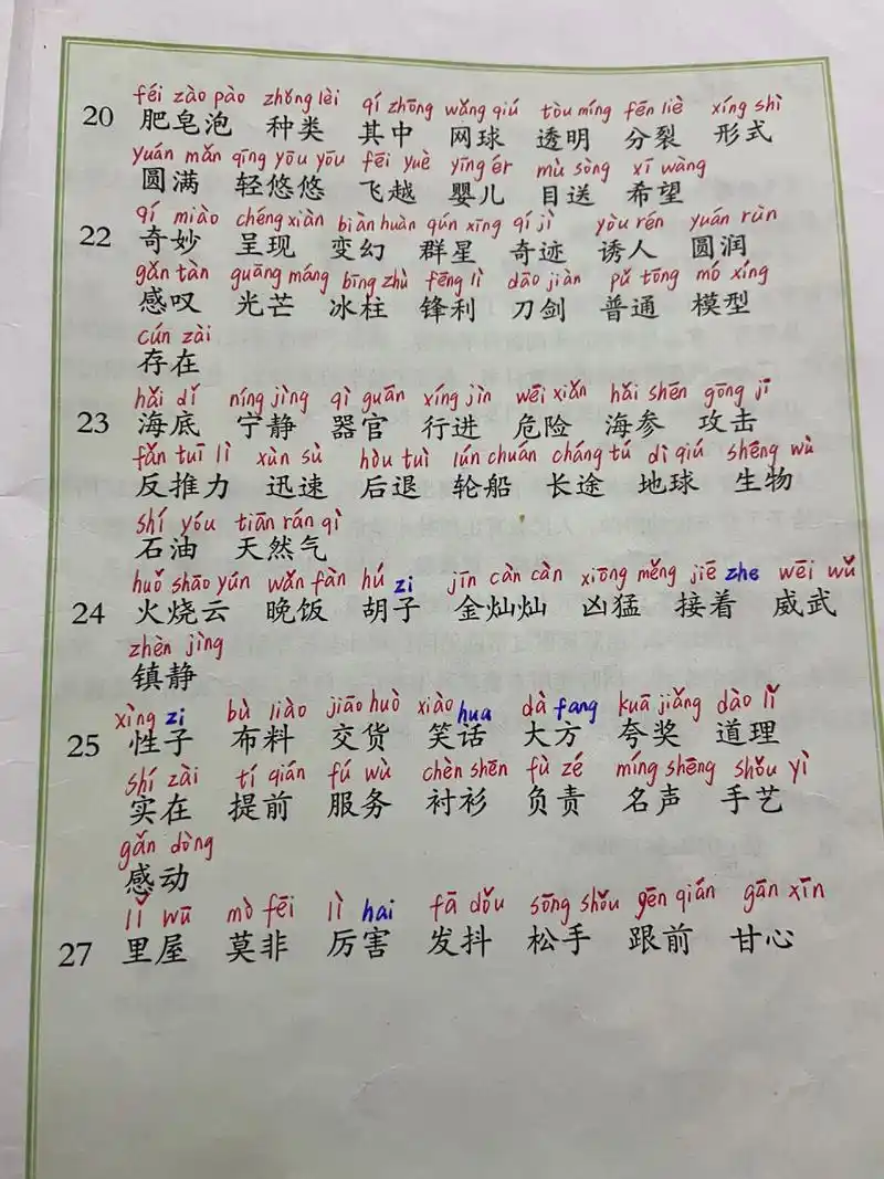 97|三年级下册人教版语文词语表(标拼音版) 三年级下册语文书121