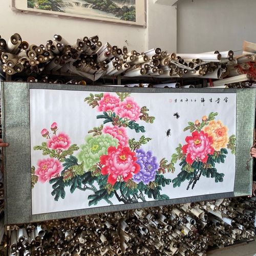 字画书画真迹牡丹画花开富贵富贵吉祥六尺2乘1米左右纯手绘卷轴