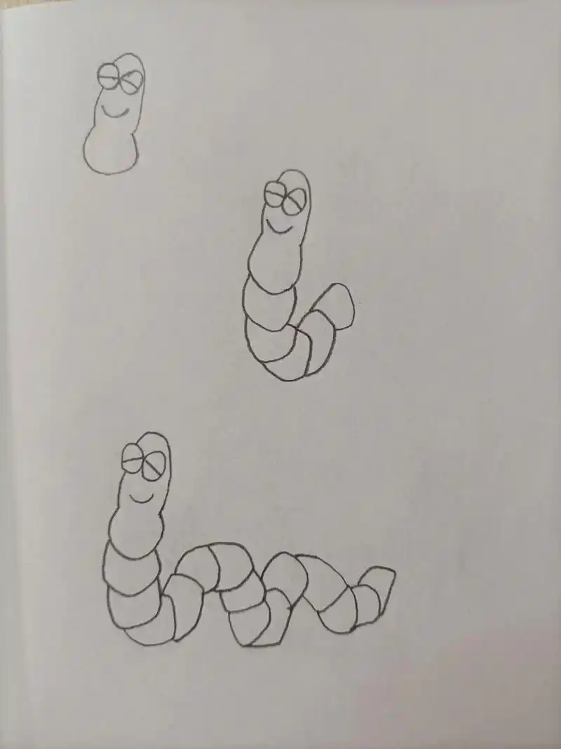 简笔画(180)蚯蚓 坚持,加油加油加油^0^~!