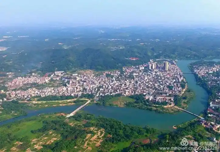 航拍揭西空中的五经富镇