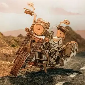 003人付款天猫ugears乌克兰3d木质立体拼图摩托车模型diy哈雷机车创意