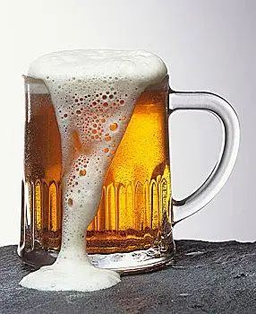 玻璃杯,清淡,啤酒,泡沫,溢出