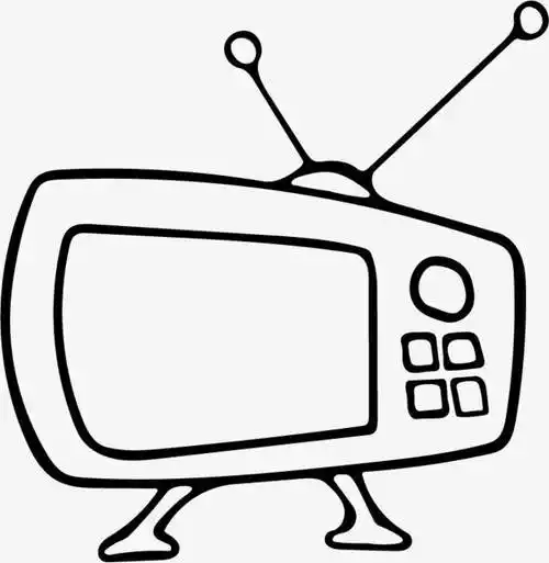 黑色手绘的电视机电视机简笔画大全分享黑色简笔电视笔画电视机简笔画
