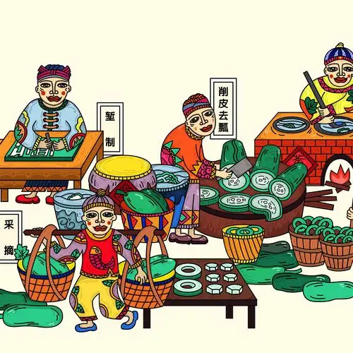 《白玉插》民俗画