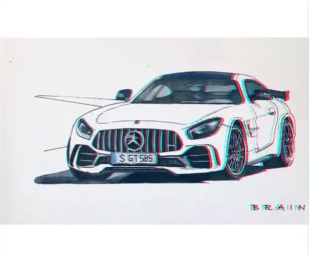 一张奔驰amg手绘