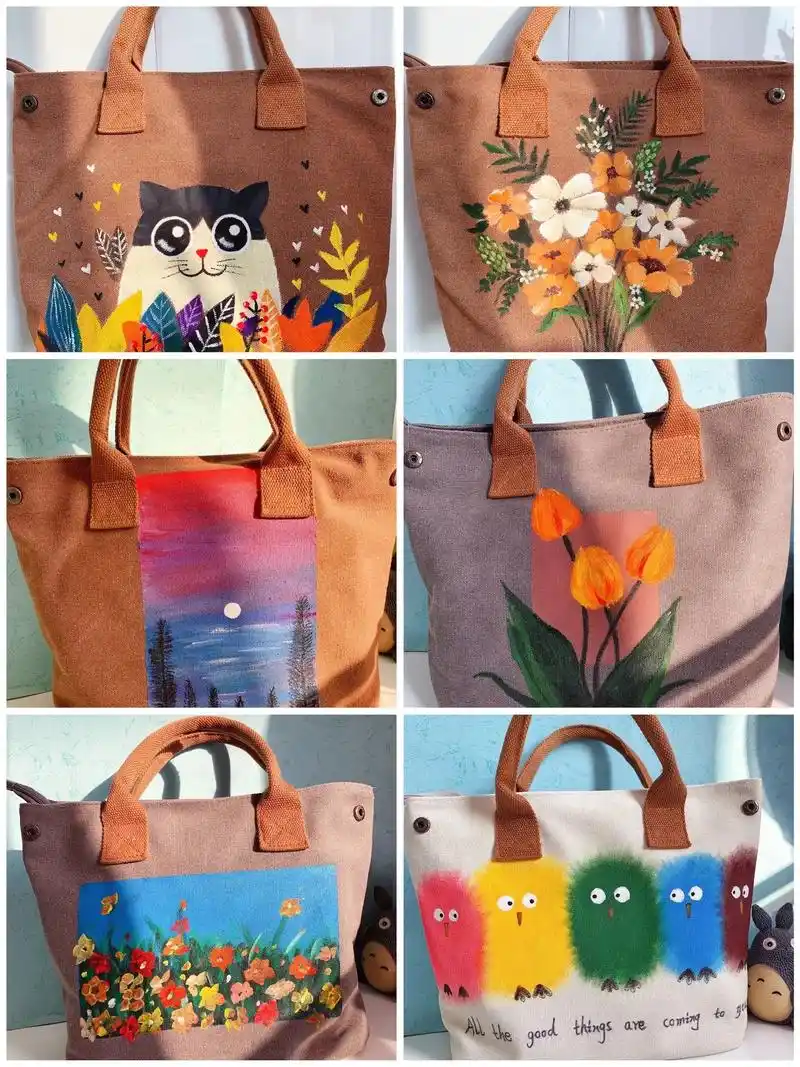 手绘帆布包,丙烯画,手绘礼物97.#手绘包包 #丙烯画 #手 - 抖音