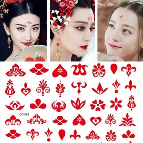 贴画装摄影红点纹身贴纸额头印美人痣舞台表演艺术照眉心装扮复古