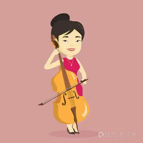 女人演奏大提琴矢量图