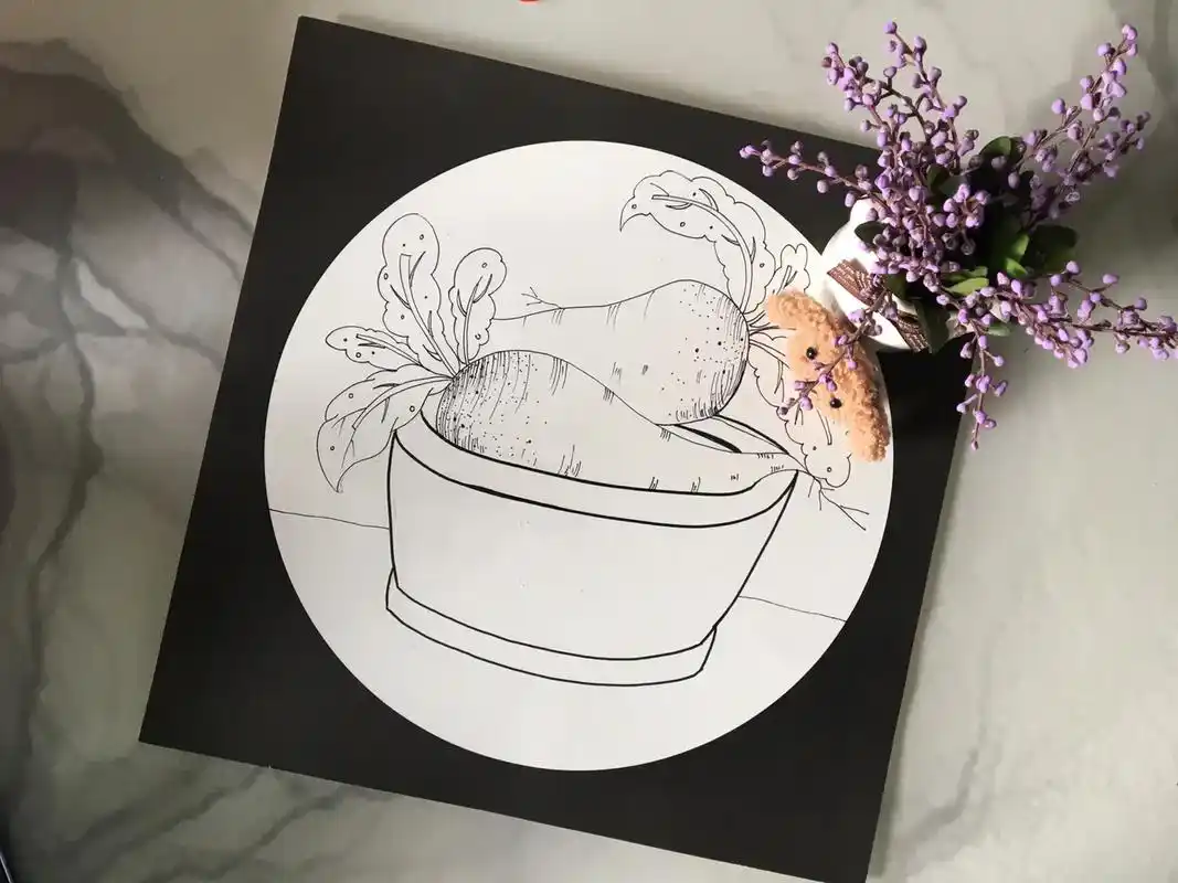 白萝卜##一起学画画 #创意美术 #生活一定要五颜六色 #画 - 抖音