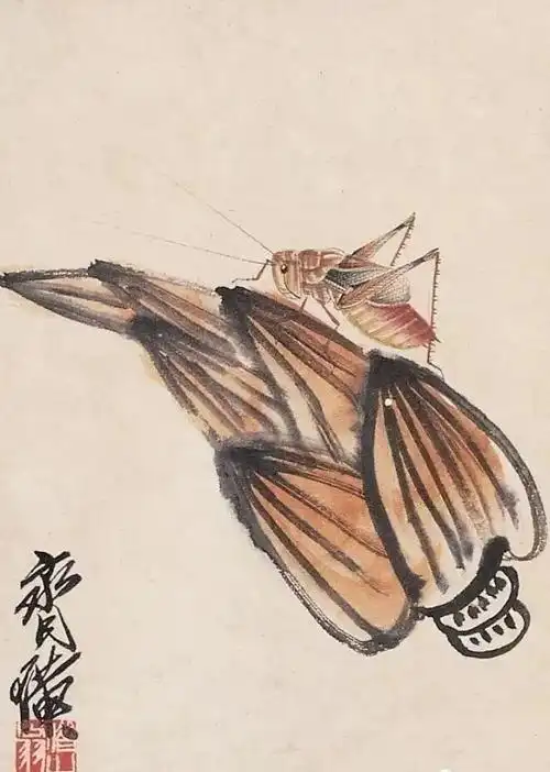 齐白石画的蝈蝈和蝗虫,不佩服不行!_国画微学堂_零二七艺考