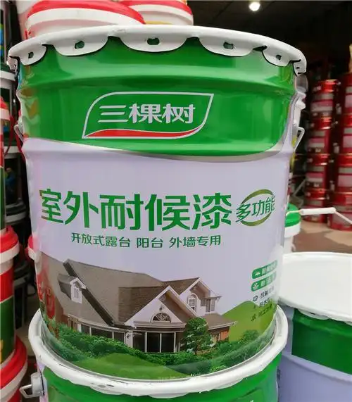 三棵树室外耐候乳胶漆耐候弹性外墙漆20kg白色哑光油漆外墙易施工