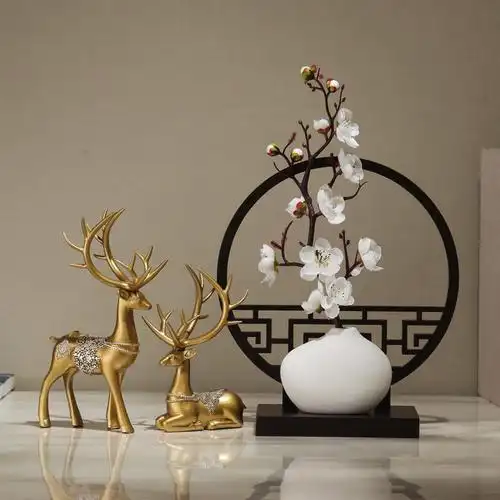 中式客厅玄关电视柜创意摆件高档茶室书房工艺品摆件