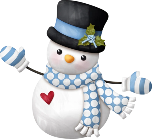 60张可爱卡通小雪人高清png图片