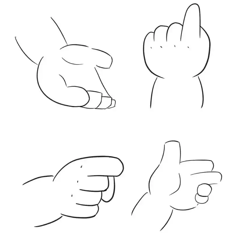 简笔画|q版小手手练习(2) 肉肉的小手手又来啦! 快来解锁新的姿势吧!