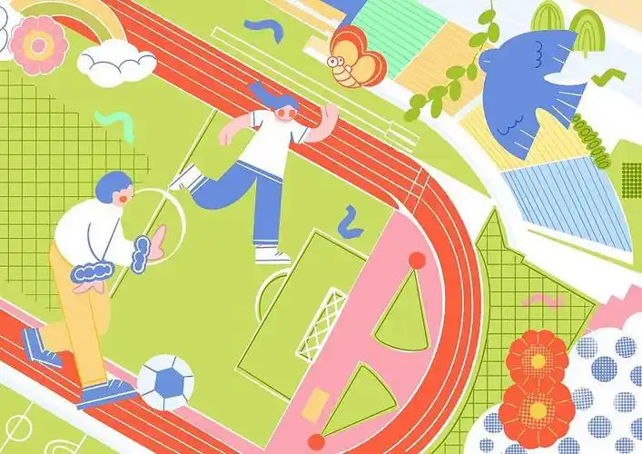 校园生活春夏秋冬插画