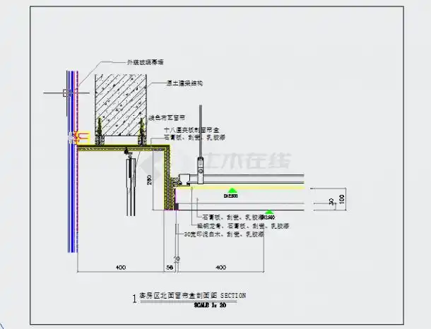 家装轻钢龙骨吊顶节点cad详图