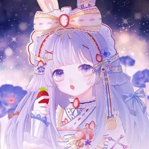 紫色头发的二次元少女头像