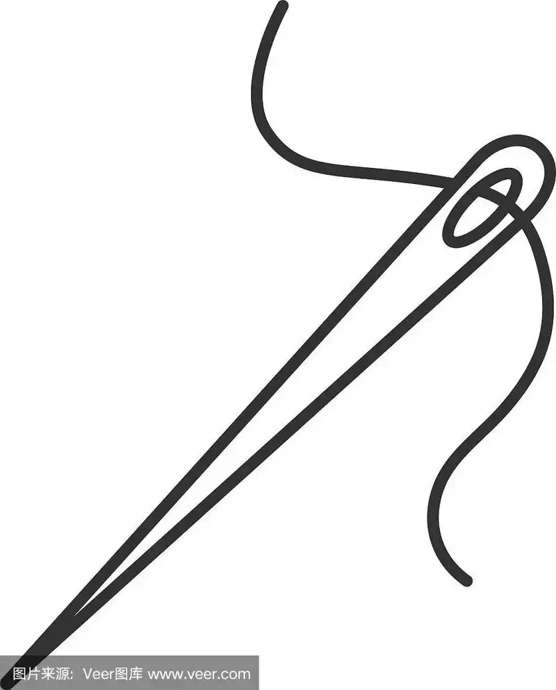 缝纫针与线线形图标