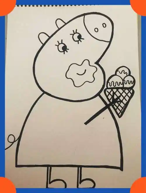 第6步:给小猪佩奇涂上好看的颜色,注意颜色要涂均匀哦